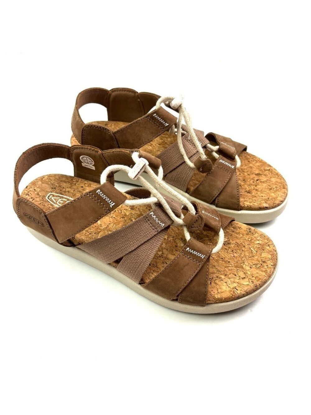 New Keen Elle Mixed Strap Casual Sandals Toasted Coconut/Birch size 9 - Picture 2 of 9